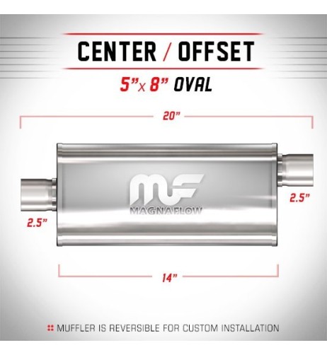 Silenziatore universale Magnaflow 5x8 x20 uscite 2 5 2 5 Offset