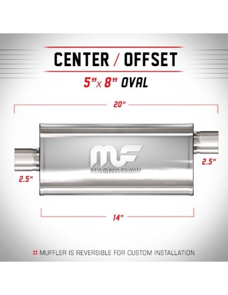 Silenziatore universale Magnaflow 5x8 x20 uscite 2 5 2 5 Offset