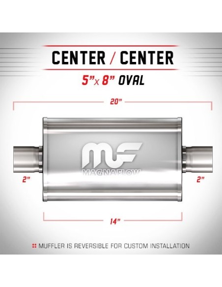 Silenziatore universale Magnaflow 5x8 x20 uscite 2 2 Center