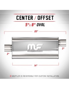 Silenziatore universale Magnaflow 5x8 x20 uscite 3 3 Offset
