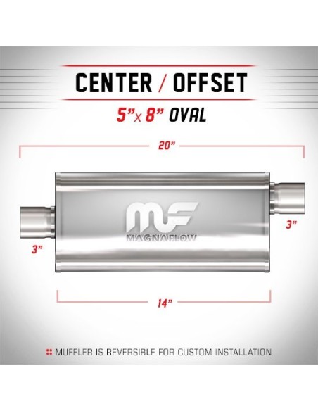 Silenziatore universale Magnaflow 5x8 x20 uscite 3 3 Offset