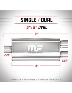 Silenziatore universale Magnaflow 5x8 x24 uscite 2 25 2 25 Dual