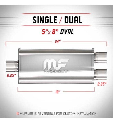 Silenziatore universale Magnaflow 5x8 x24 uscite 2 25 2 25 Dual