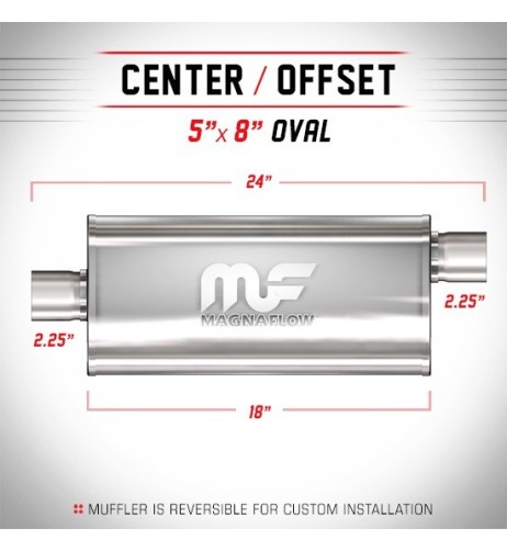 Silenziatore universale Magnaflow 5x8 x24 uscite 2 25 2 25 Offset
