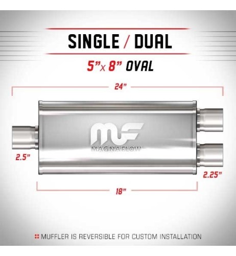 Silenziatore universale Magnaflow 5x8 x24 uscite 2 5 2 25 Dual