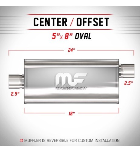 Silenziatore universale Magnaflow 5x8 x24 uscite 2 5 2 5 Offset