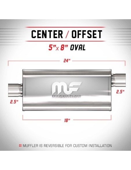Silenziatore universale Magnaflow 5x8 x24 uscite 2 5 2 5 Offset