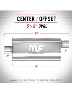 Silenziatore universale Magnaflow 5x8 x24 uscite 2 2 Offset