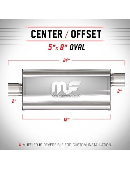 Silenziatore universale Magnaflow 5x8 x24 uscite 2 2 Offset