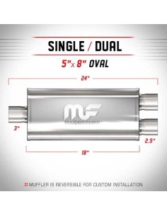Silenziatore universale Magnaflow 5x8 x24 uscite 3 2 5 Dual