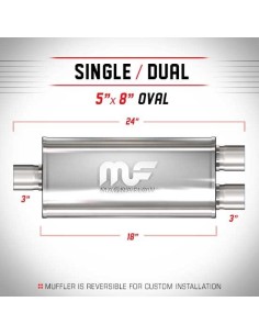 Silenziatore universale Magnaflow 5x8 x24 uscite 3 3 Dual