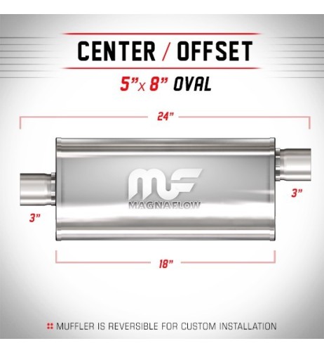 Silenziatore universale Magnaflow 5x8 x24 uscite 3 3 Offset