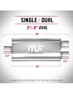 Silenziatore universale Magnaflow 5x8 x30 uscite 2 5 2 5 Dual