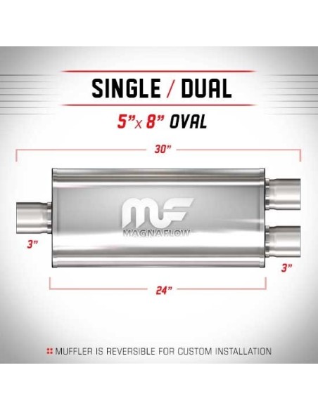 Silenziatore universale Magnaflow 5x8 x30 uscite 3 3 Dual