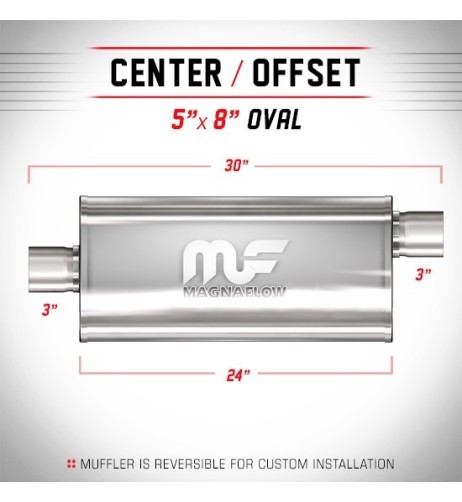 Silenziatore universale Magnaflow 5x8 x30 uscite 3 3 Offset