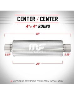 Silenziatore universale Magnaflow tondo 4 x28 uscite 2 25 2 25 Cent