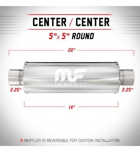 Silenziatore universale Magnaflow tondo 5 x20 uscite 2 25 2 25 Cent