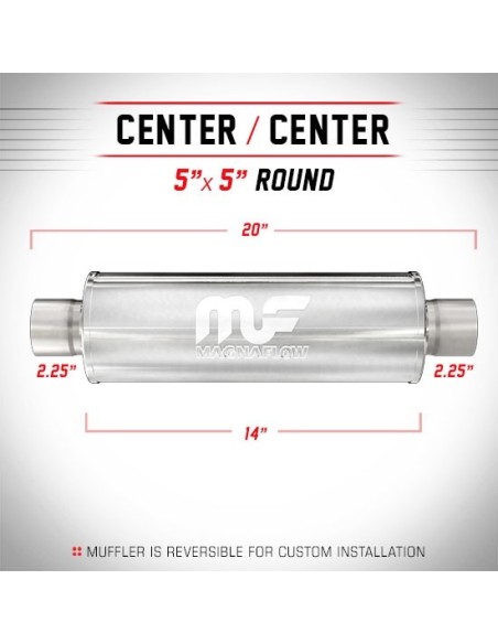 Silenziatore universale Magnaflow tondo 5 x20 uscite 2 25 2 25 Cent