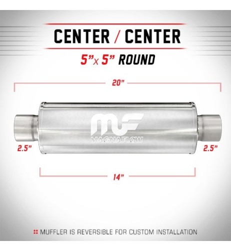 Silenziatore universale Magnaflow tondo 5 x20 uscite 2 5 2 5 Center