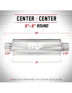Silenziatore universale Magnaflow tondo 6 x20 uscite 2 25 2 25 Cent