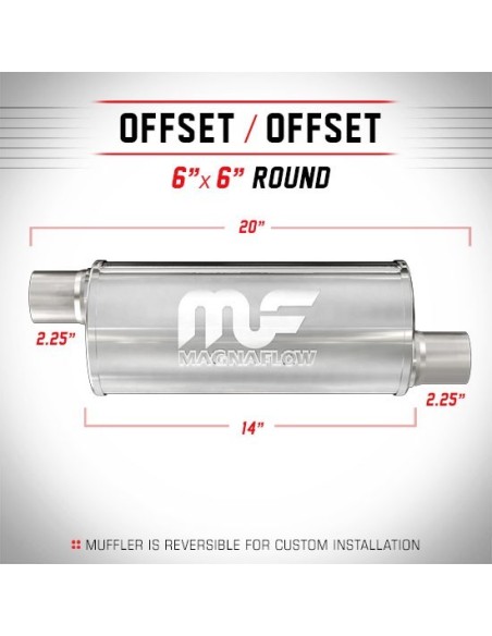 Silenziatore universale Magnaflow tondo 6 x20 uscite 2 25 2 25 Offs