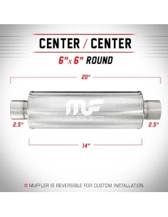 Silenziatore universale Magnaflow tondo 6 x20 uscite 2 5 2 5 Center