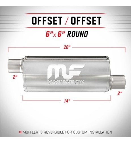 Silenziatore universale Magnaflow tondo 6 x20 uscite 2 2 Offset x2