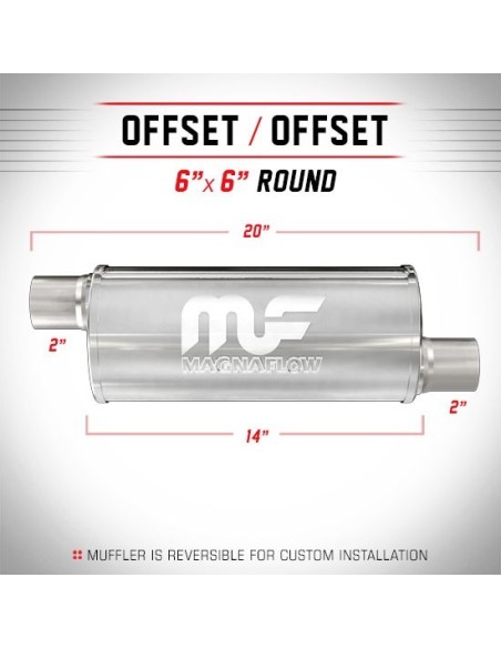Silenziatore universale Magnaflow tondo 6 x20 uscite 2 2 Offset x2