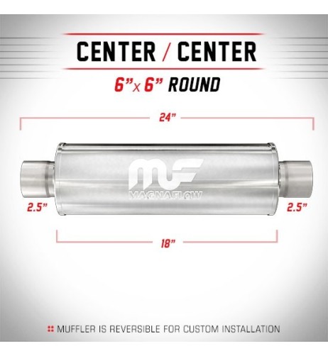 Silenziatore universale Magnaflow tondo 6 x24 uscite 2 5 2 5 Center