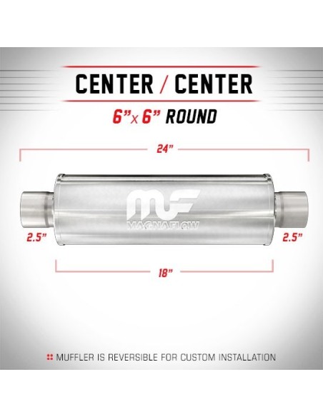 Silenziatore universale Magnaflow tondo 6 x24 uscite 2 5 2 5 Center