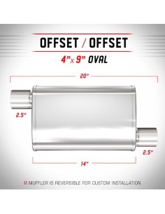 Silenziatore universale Magnaflow XL 4x9 20 oval 2 5 2 5 Offset Off