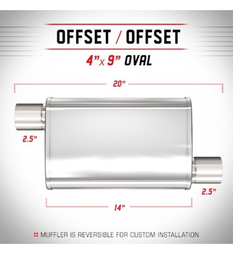Silenziatore universale Magnaflow XL 4x9 20 oval 2 5 2 5 Offset Off