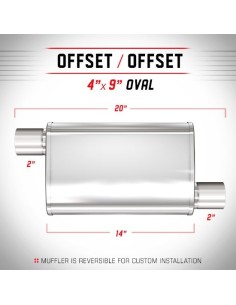 Silenziatore universale Magnaflow XL 4x9 20 oval 2 2 Offset Offset