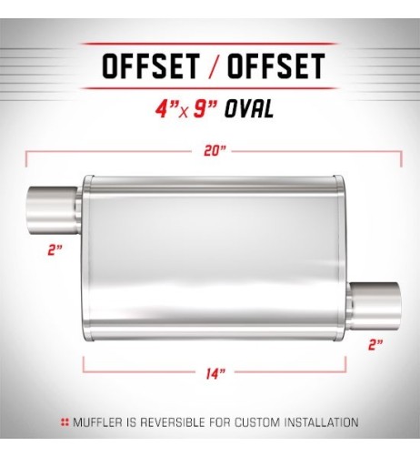 Silenziatore universale Magnaflow XL 4x9 20 oval 2 2 Offset Offset