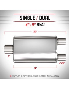 Silenziatore universale Magnaflow XL 4x9 20 oval 3 2 25 Dual