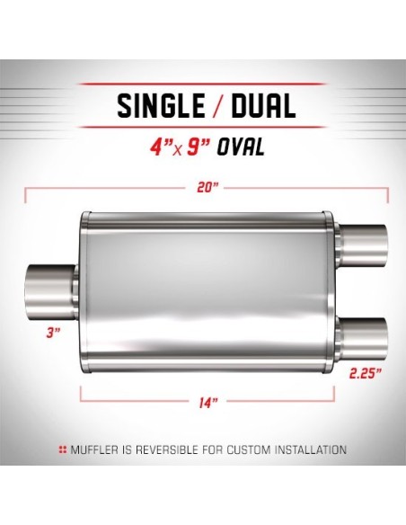 Silenziatore universale Magnaflow XL 4x9 20 oval 3 2 25 Dual