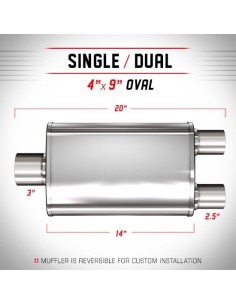Silenziatore universale Magnaflow XL 4x9 20 oval 3 2 50 Dual