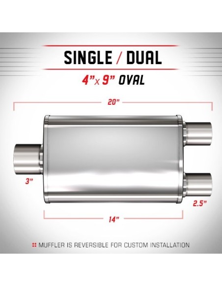 Silenziatore universale Magnaflow XL 4x9 20 oval 3 2 50 Dual