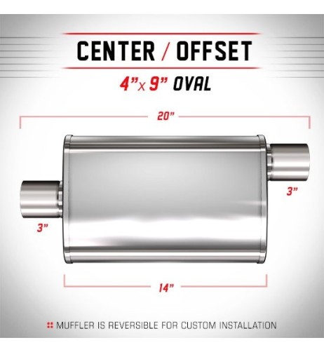 Silenziatore universale Magnaflow XL 4x9 20 oval 3 3 Center Offset
