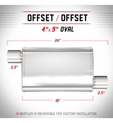 Silenziatore universale Magnaflow XL 4x9 24 oval 2 5 2 5 Offset Off