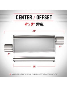 Silenziatore universale Magnaflow XL 4x9 24 oval 2 2 Center Offset