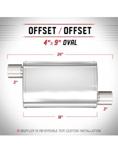 Silenziatore universale Magnaflow XL 4x9 24 oval 3 3 Offset Offset
