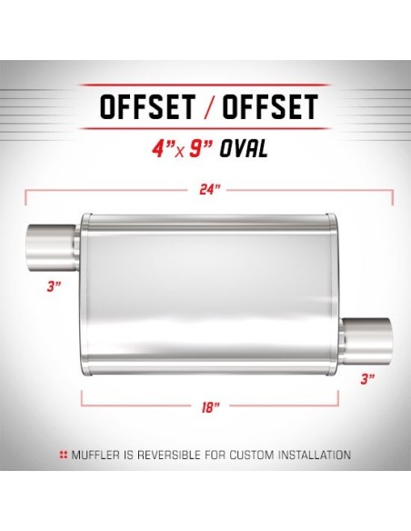 Silenziatore universale Magnaflow XL 4x9 24 oval 3 3 Offset Offset