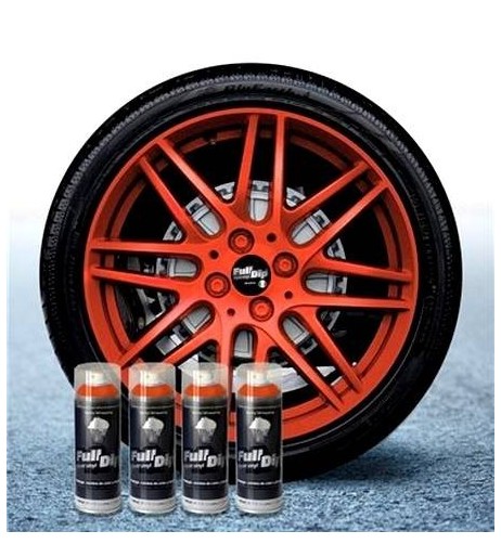 4 bombolette spray vernice removibile wrapping Full Dip Arancione metalli