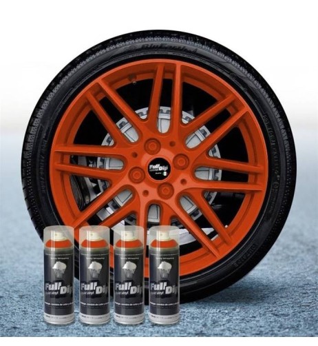 4 bombolette spray vernice removibile wrapping Full Dip Arancione opaco