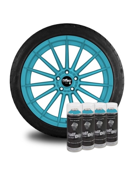 4 bombolette spray vernice removibile wrapping Full Dip Azzurro Kingsley