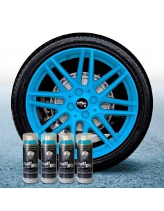 4 bombolette spray vernice removibile wrapping Full Dip Azzurro luminoso 