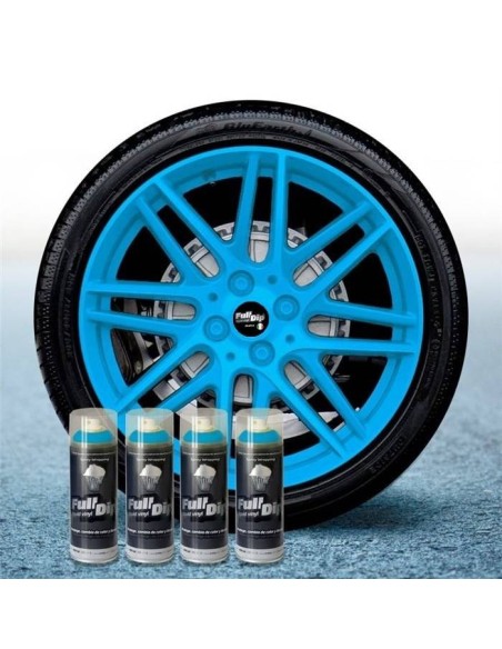 4 bombolette spray vernice removibile wrapping Full Dip Azzurro luminoso 