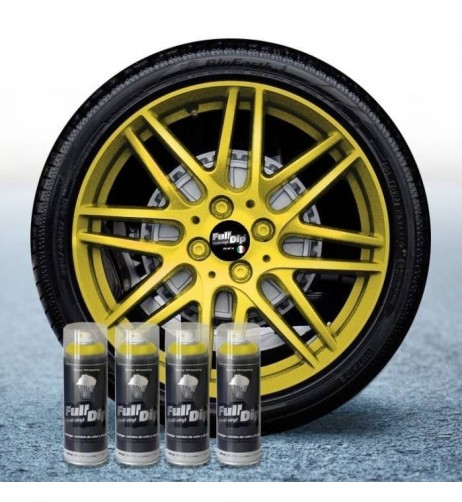 4 bombolette spray vernice removibile wrapping Full Dip Giallo metal opac