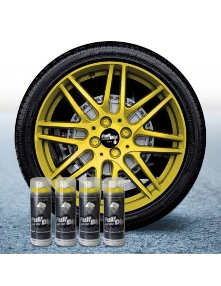 4 bombolette spray vernice removibile wrapping Full Dip - Giallo metal opaco